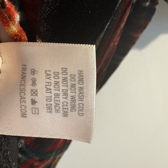 NWT Tartan Plaid Peplum Top Sz XL Black Red Velvet Open Back Puff Sleeve Preppy - Picture 15 of 16